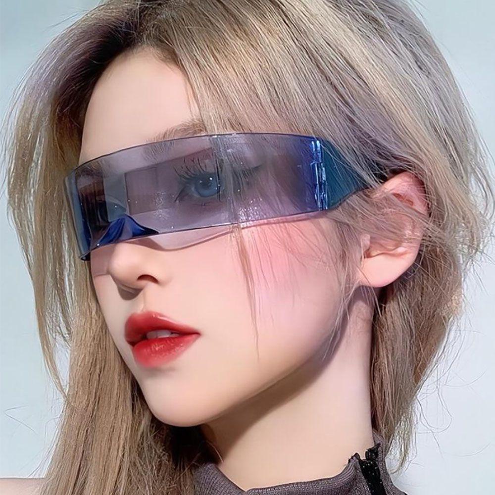 Mxbeauty Kacamata Cyberpunk Kepribadian Trendy Wanita Pria Punk Shades Geometrical Women Glasses