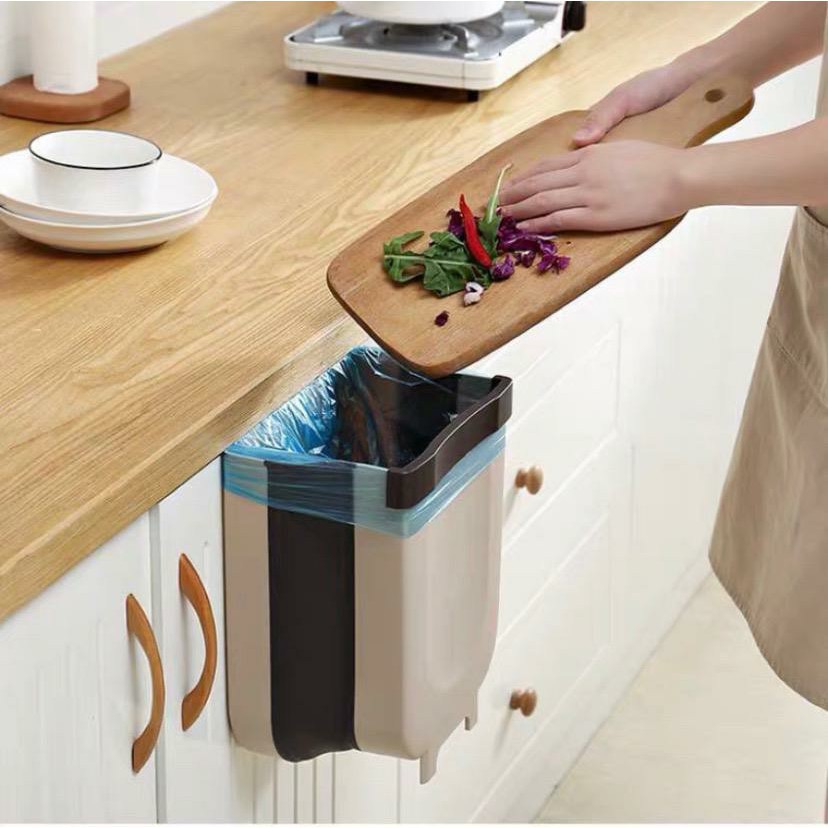 Trend-Foldable Hanging Trash Bin Tempat Sampah Gantung Tempat Sampah Lipat Tempat Sampah Dapur Mobil