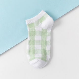 SF - Kaos Kaki Ankle Cute Kaos Kaki Pendek Polos dan Motif Semata Kaki Import Murah Motif Polos-STRIPE HIJAU