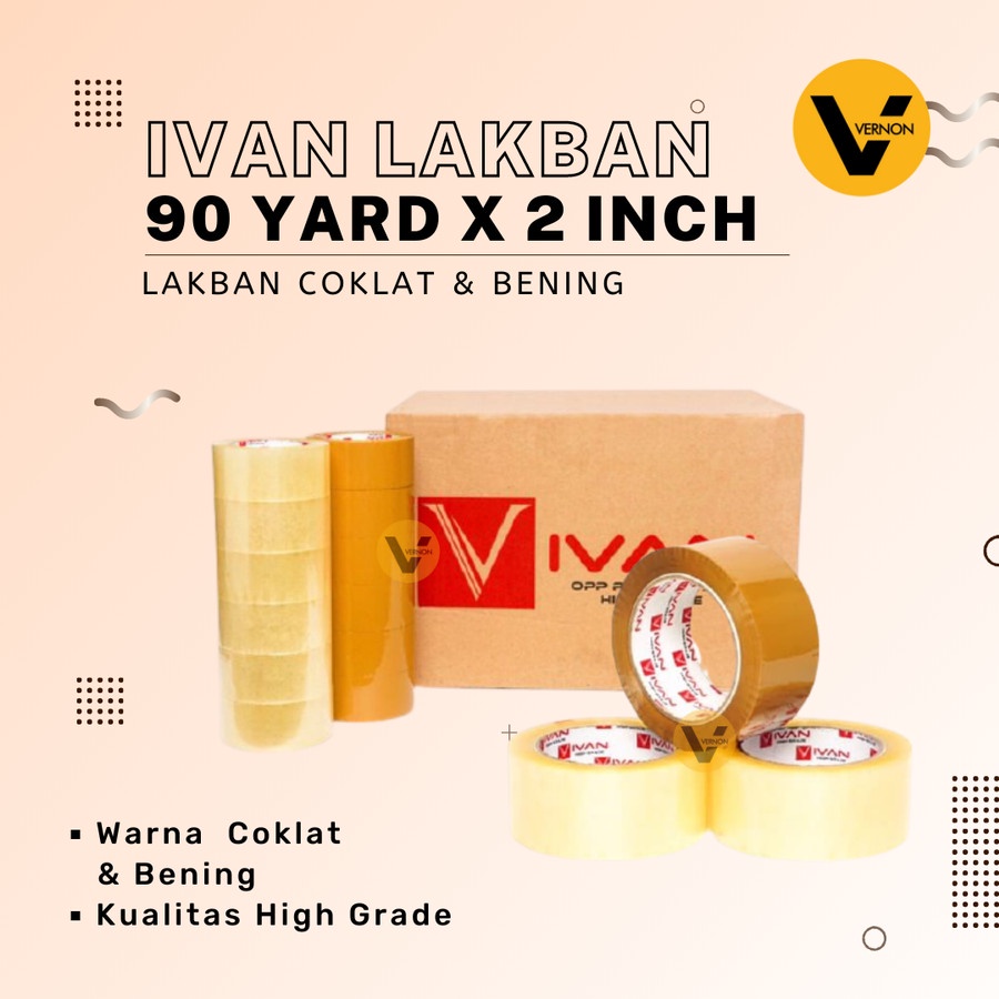 

Lakban Bening Coklat VIVAN 2Inch x 90yrd Packing Solasi Kemasan Besar