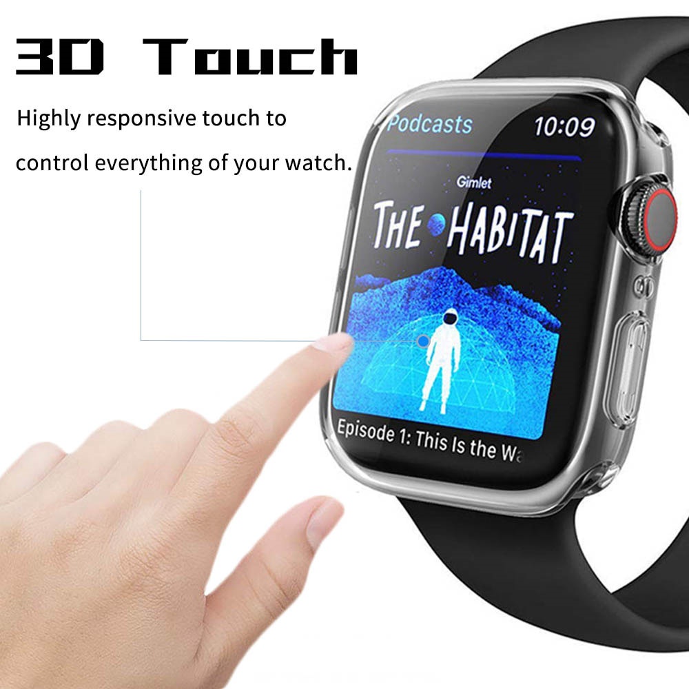 Case Apple Watch Series SE 2022 TPU Full Cover iWatch 40mm 44mm Casing Silicone Waterproof Pelindung Smartwatch