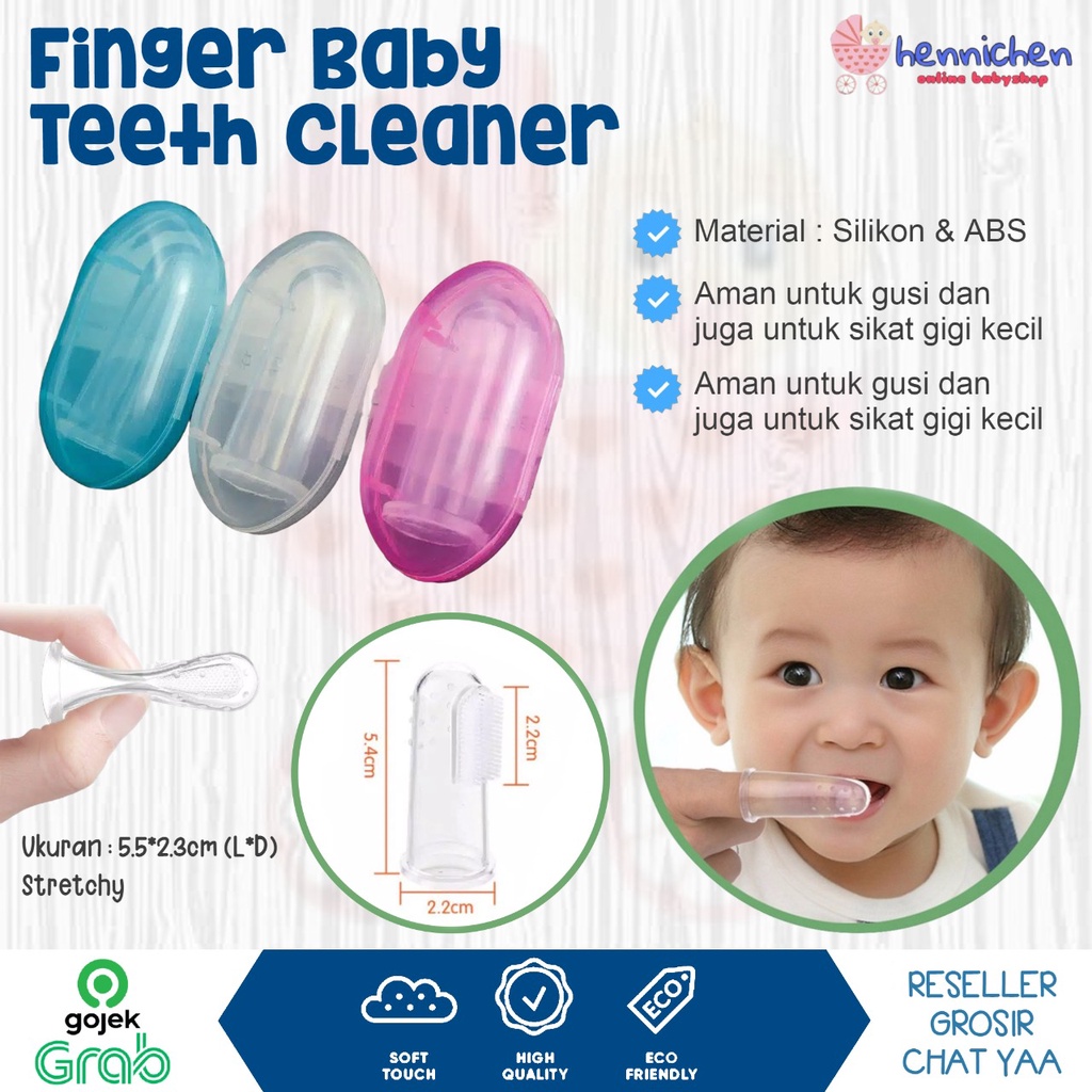 Sikat Lidah dan Gigi Gusi Bayi Jari Bayi Finger Baby Teeth Cleaner Silikon Lembut with Box 15gr / SIKAT GIGI BENTUK U