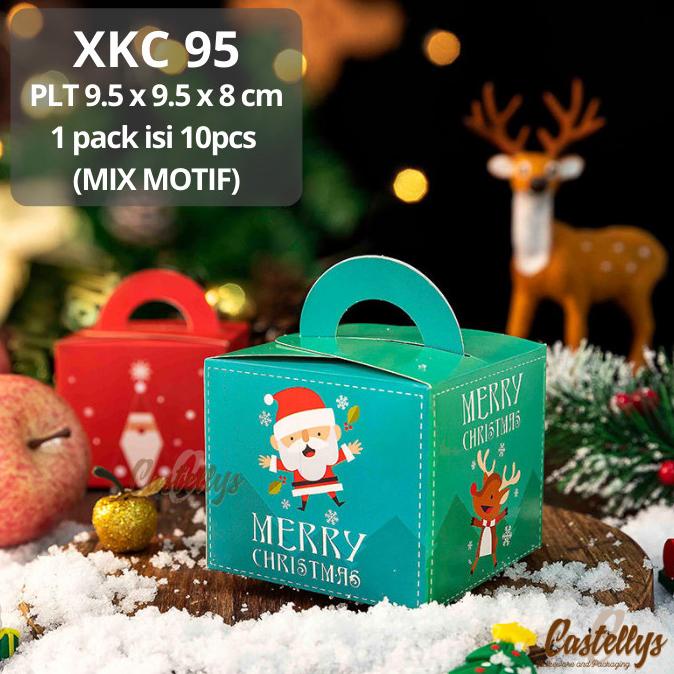 

[COD] 10pcs Kotak Dus Box Kue XKC 95 Cookies Snack Hampers Natal Christmas [COD]
