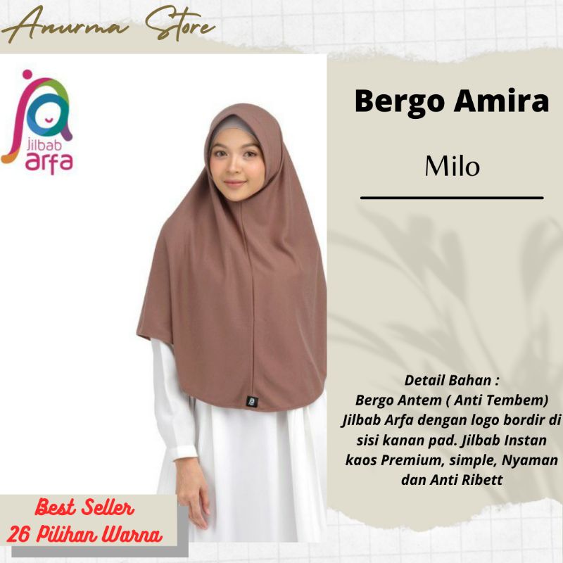 Jilbab Instan Amira warna Milo by Jilbab Arfa - Hijab kaos Kerudung Terbaru