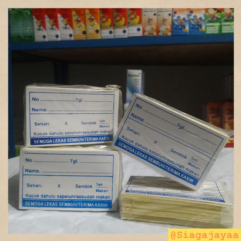 

Stiker Label Obat / Etiket 100`s