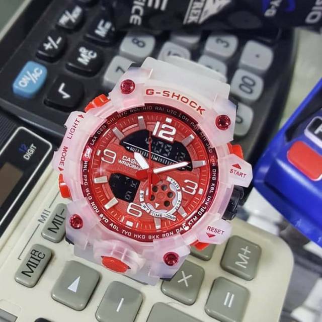 Jam Tangan Gshock GWG1000 Water Resist Renang - Transparan Merah