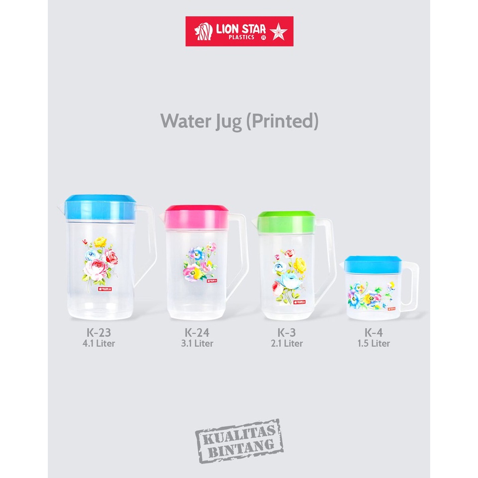 LION STAR Teko Air Minum K-23 Water Jug 4.1 Liter / Pitcher / Kendi Air