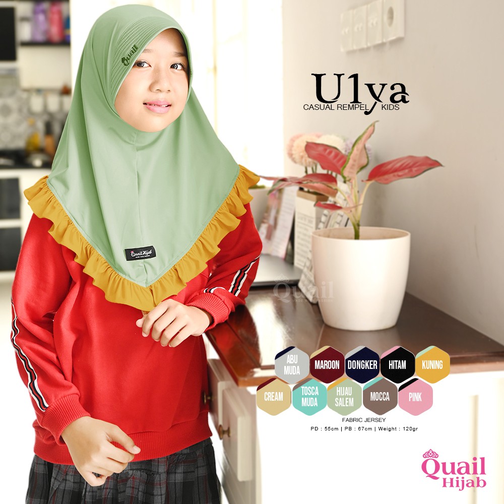 [QUAIL HIJAB] Jilbab Instan ULYA ANAK - Promo Hijab Kerundung Khimar Syari Bergo Instant