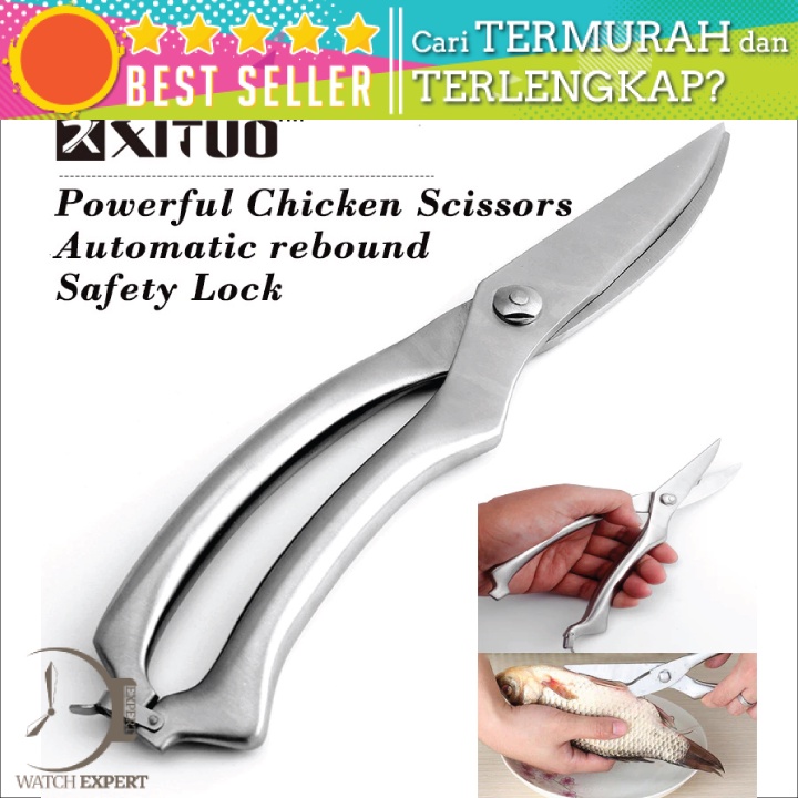 Bisa COD Gunting Tulang Dapur Kitchen Bone Scissors Stainless Steel - XITUO HU14