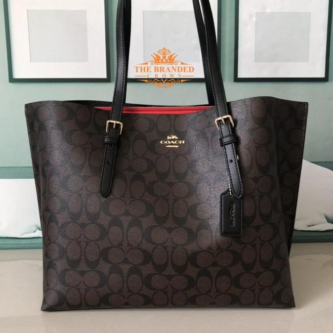 Bag Canvas - Tas Coach 1665 Mollie Tote In Signature Canvas Mahogany