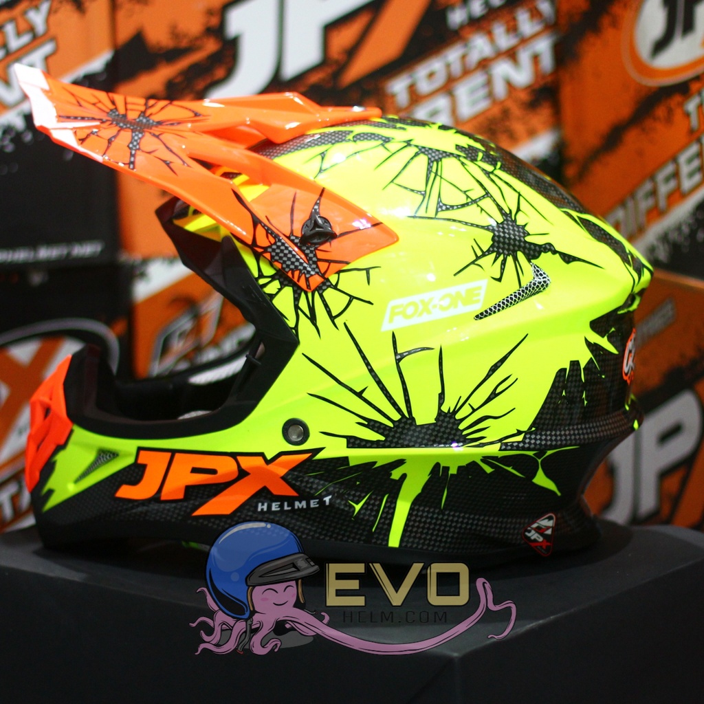 HELM JPX CROSS_FOX1 SERI X34 - FLUO YELLOW GLOSS + GOOGLE SNAIL (ONGKIR 2 KG) HELM JPX X34 YELLOW FLUO ORIGINAL HLEM JPX X34 HELEM JPX HELM KLX HELM JPX TERBARU