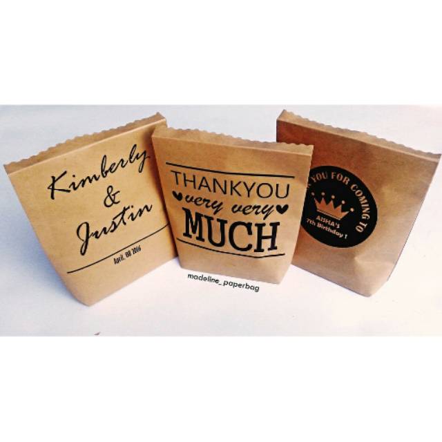 

Paperbag / paper bag untuk souvenir pernikahan, kemasan cookies, packaging os dll uk M