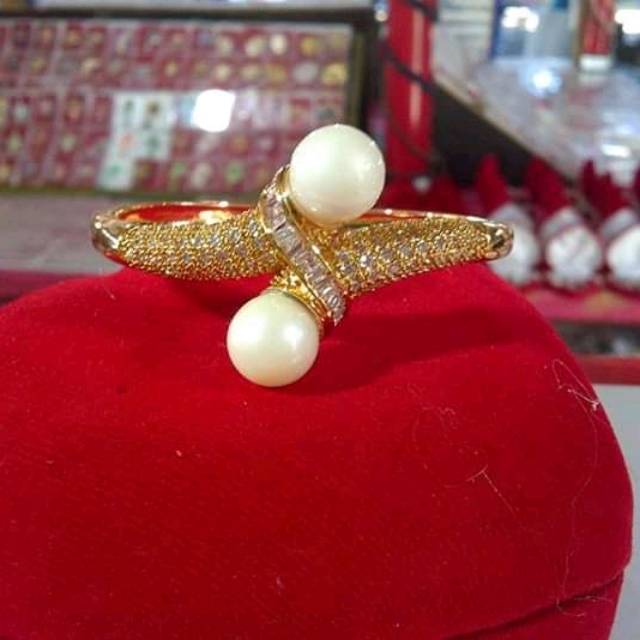 Gelang mutiara laut asli lombok BERSERTIFIKAT (rhodium lapis emas mutiara lombok )MUTIARA LAUT