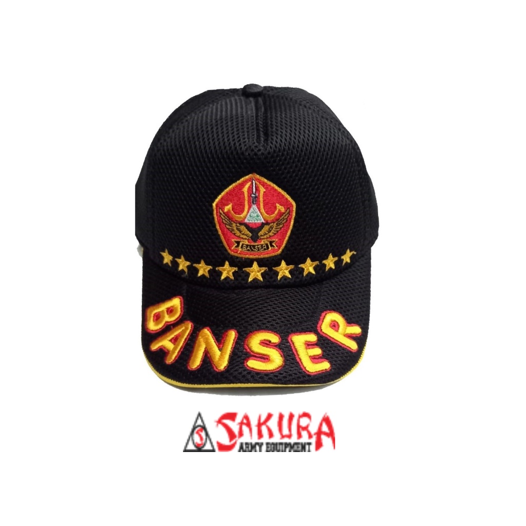 Topi BANSER Tulisan TIMBUL Besar Topi Jaring Banser