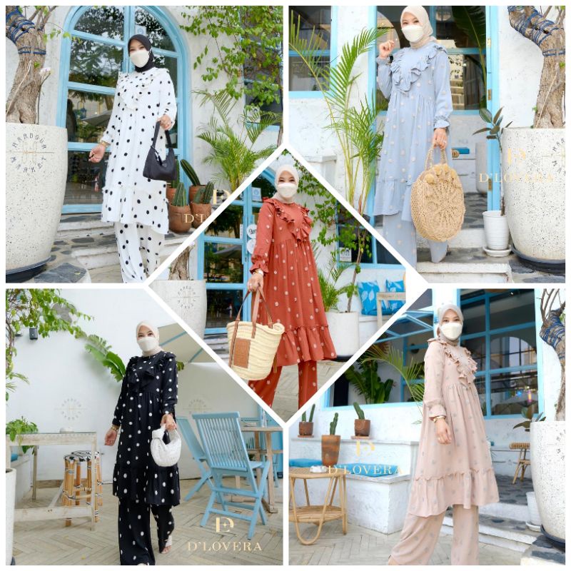 READY Stelan Atasan Celana Airflow Muslimah Alara Set original by Dlovera