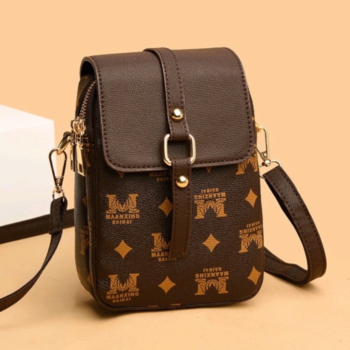 dompet hp wanita Tas selempang mini bag kulit t wanita cewek murah 8120 - M Dark Brown F4H0 PREMIUM 