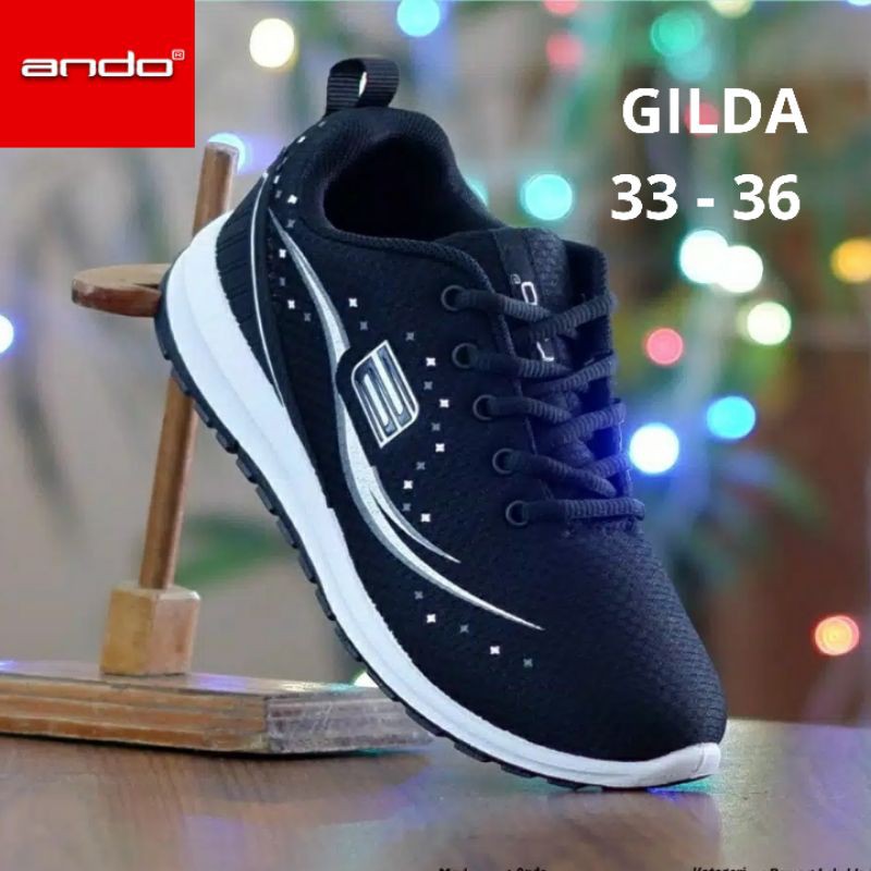 COD Sepatu Sekolah Anak Laki Perempuan Ando Gilda Hitam Putih | Shopee