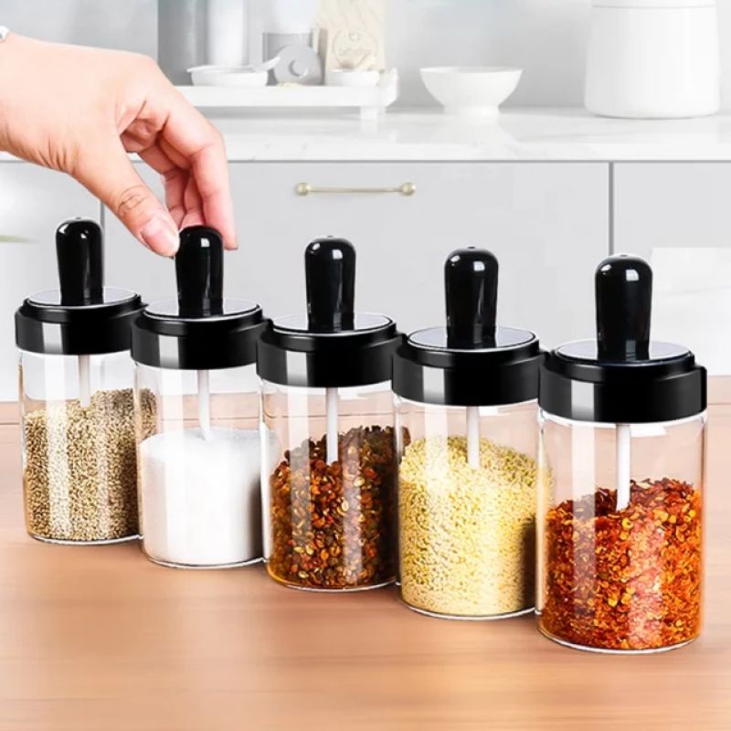 Tempat Bumbu Botol Bumbu Dapur Toples Bumbu Minyak Saos Garam Lada Cabe