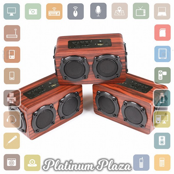 Kingneed Bluetooth Speaker FM Radio Wood Design - S409 - Brown`SY9TTC-