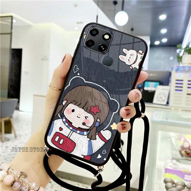 [CG279] Softcase Kaca + Tali Infinix Smart 6 - Case Hp Infinix Smart 6 Infinix Smart 5 - Casing Hp I