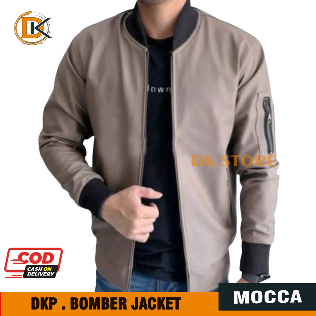 Jaket pria terbaru NOW ORI BOMBER Moca Black Brown