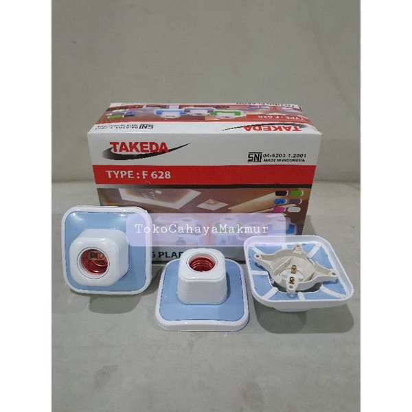 Fitting/Fiting/Rumah Lampu Plafon E27 Segi 4 Takeda / Fitting Plafon