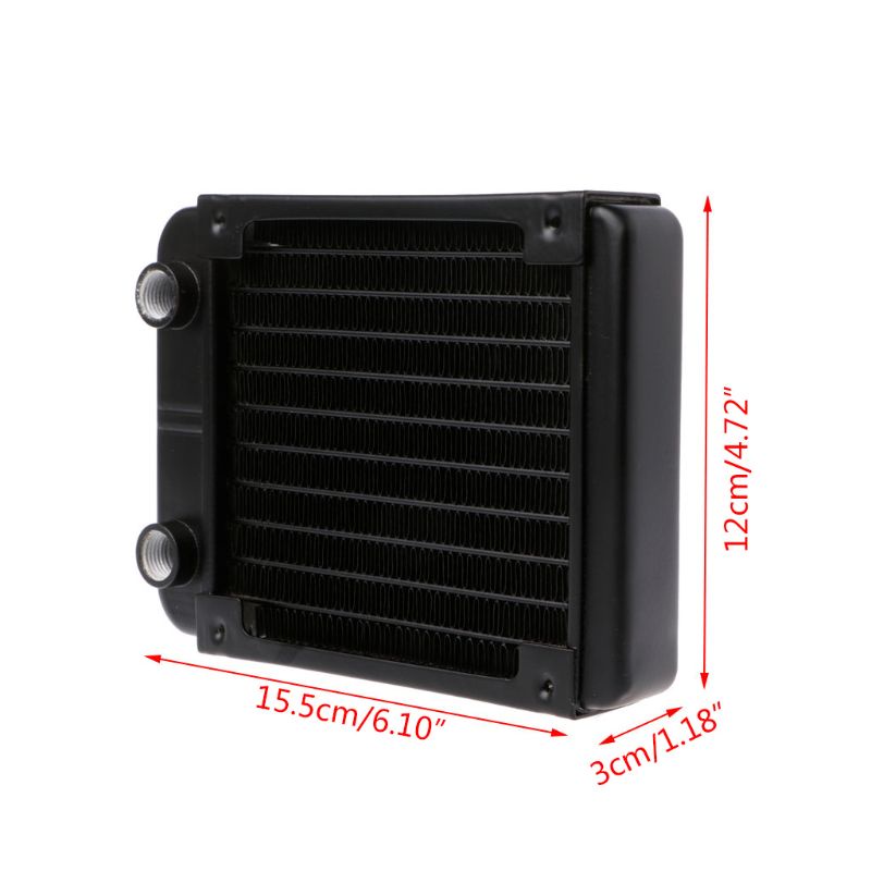 btsg 120mm Aluminum Computer Radiator Water Cooler 10 Tube CPU Heat Sink Exchanger