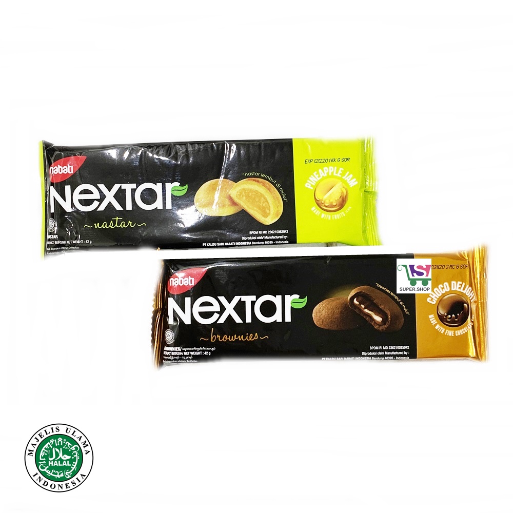 Nabati Nextar Biskuit Kue Strawberry / Nastar Nanas / Choco Brownies 42 Gr  SATUAN