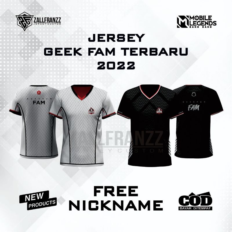 JERSEY GAMING GEEK FAM TERBARU MPL S9 2022 FREE NICKNAME