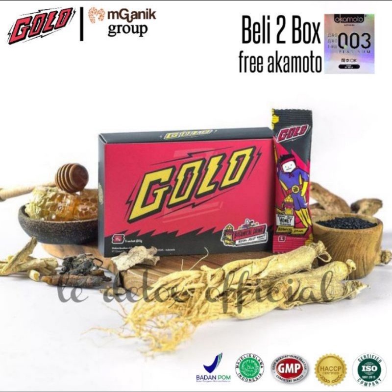 Mister GOLO isi 5 Sachet | Suplemen Pria Herbal Serbuk Rasa Jelly Madu dengan Korean Ginseng Daya Tahan BPOM