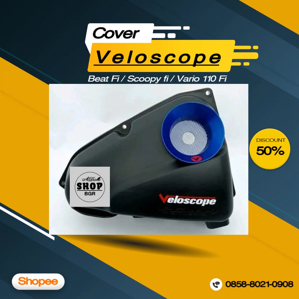 Veloscope Tutup Cover Filter Beat Fi/Scoopy fi/Vario 110 Fi Oxygen Flow Booster Produk Original