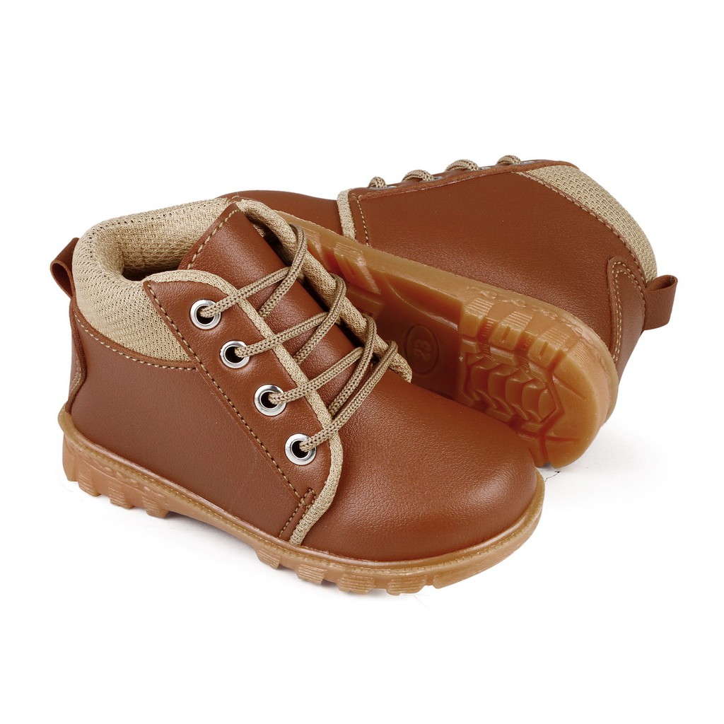 sepatu anak cowok boots tinggi brown JT