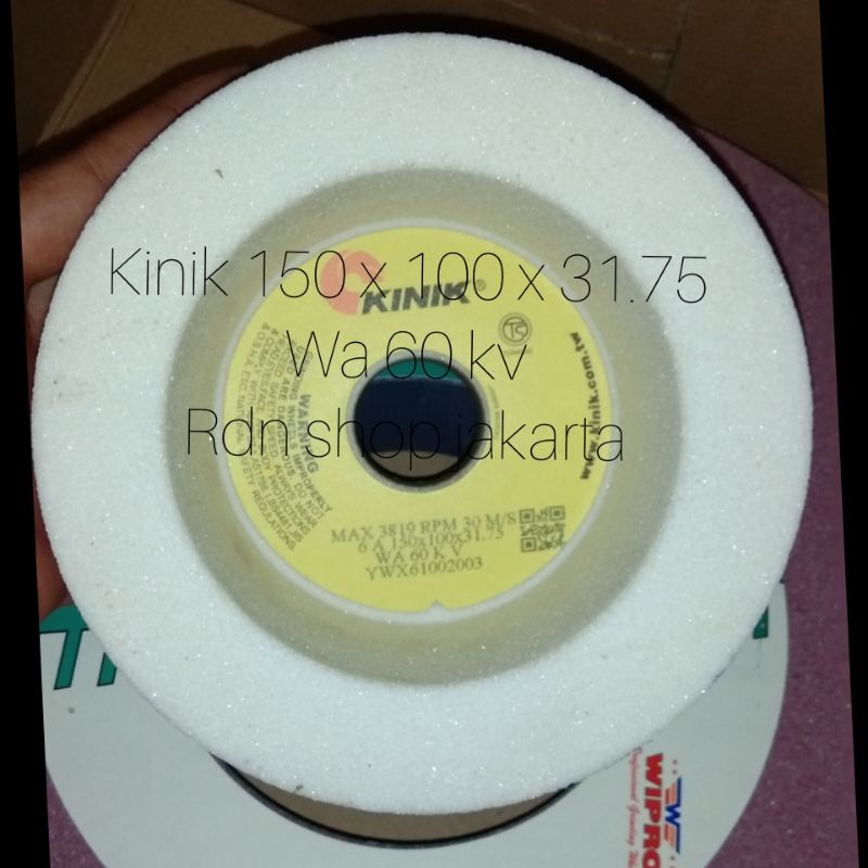 Batu gerinda kinik 6 inch 150 x 100 x 31.75 WA 60 KV