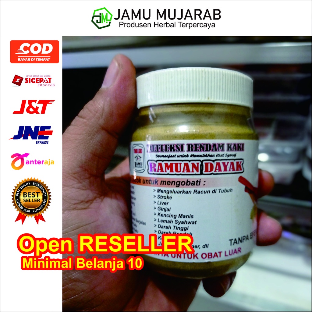 Obat Herbal Jamu Mujarab RAMUAN DAYAK 200g Terapi Rendam Kaki dan Tangan Untuk Pemulihan Urat Syaraf
