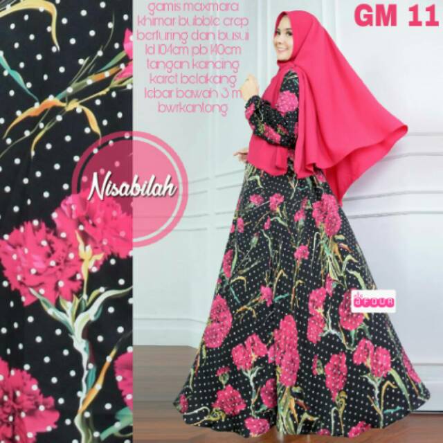 Gamis Premium set Maxmara khimar syari