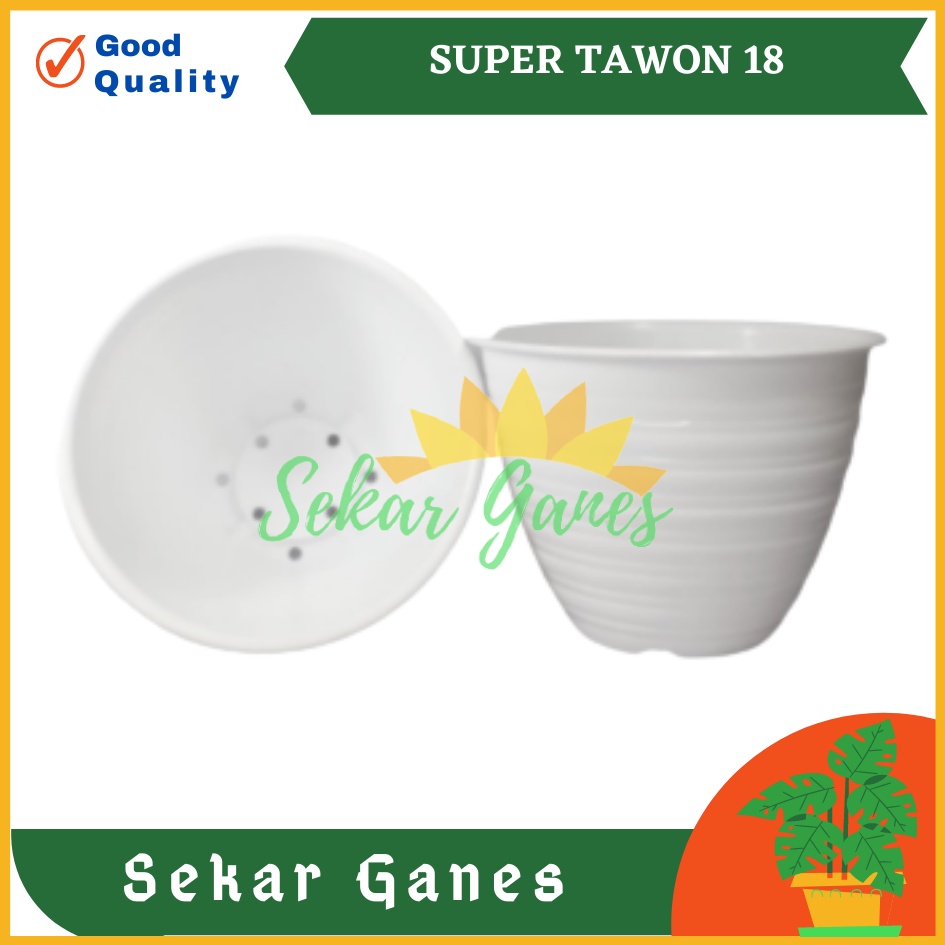 Pot Super Tawon 18 Cm Putih By Garden Of Love Pot Tawon 18 Putih Mirip Pot Tawon Pirus 15 18 20 24