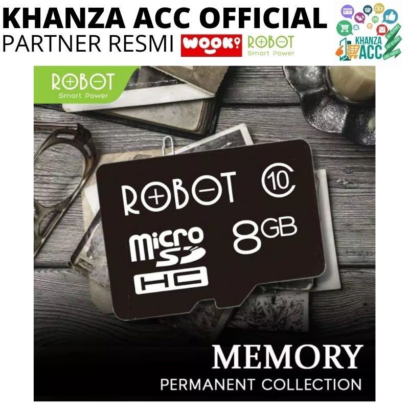 KHANZAACC Robot Kartu Memori HP Micro SD 8GB Class 10 Memory Card Original Bergaransi Resmi