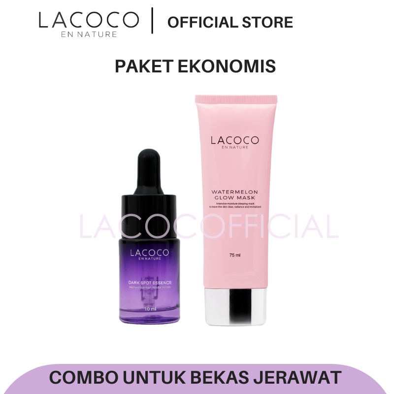 LACOCO COMBO UNTUK BEKAS JERAWAT - ACNE FIGHTER - PAKET SKINCARE - GLOWING - WGMASK - LACOCO DARKSPO