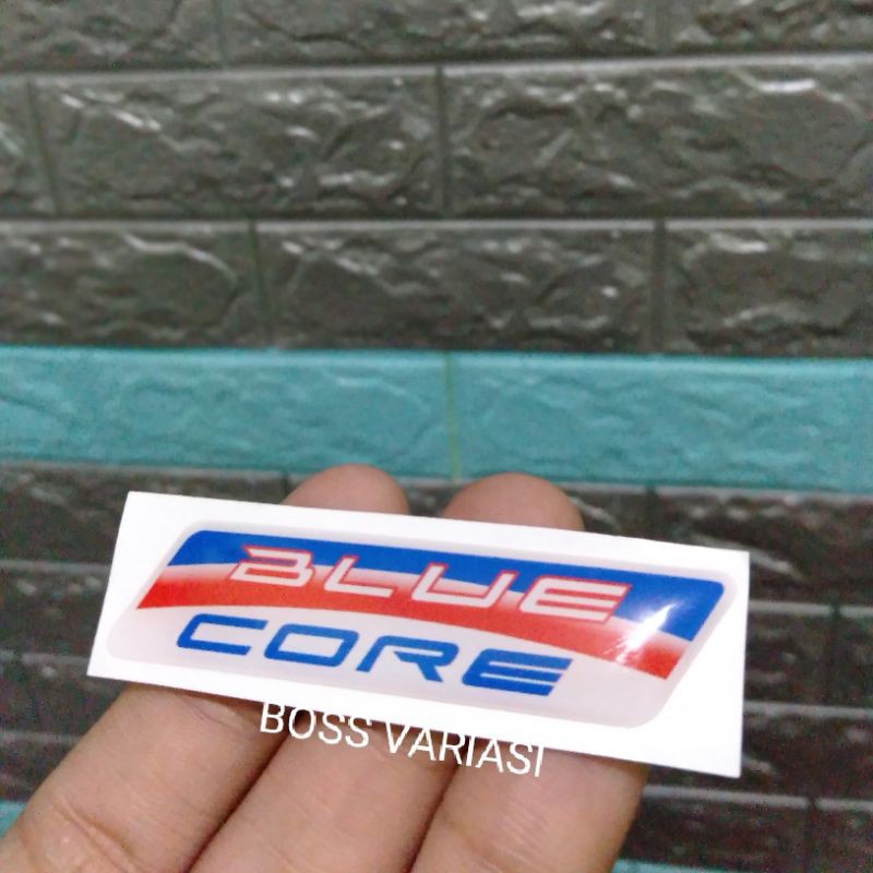 Stiker Blue Core Bahan Resin Timbul