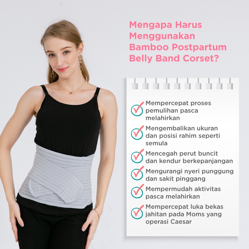 MOOIMOM Bamboo Postpartum Belly Band - Korset Melahirkan Normal &amp; Caesar