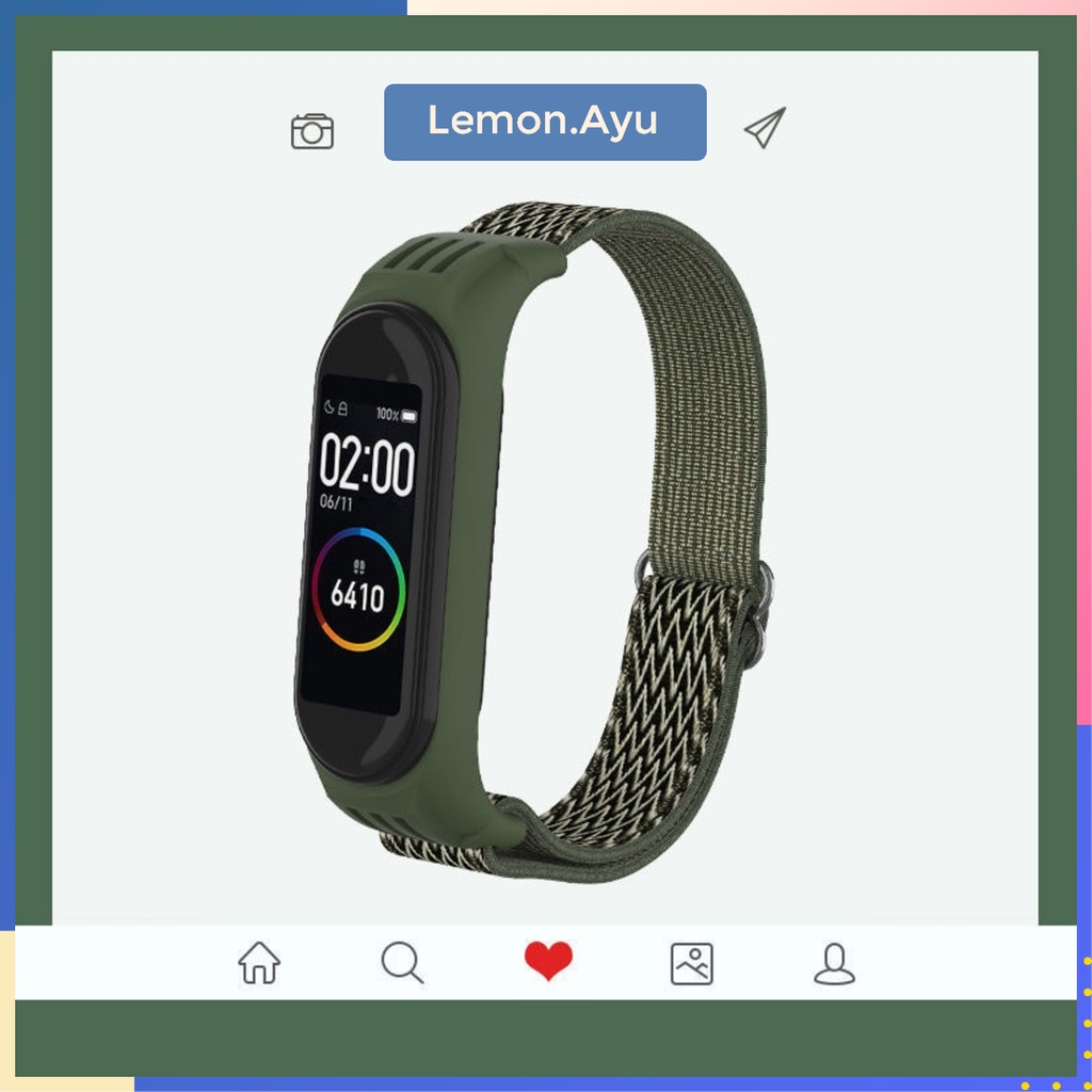 Soft Nylon Fiber Stripe Strap Xiaomi Mi Band 3 4 5 6 7 Elasticity Sports Loop Replacement Wristband
