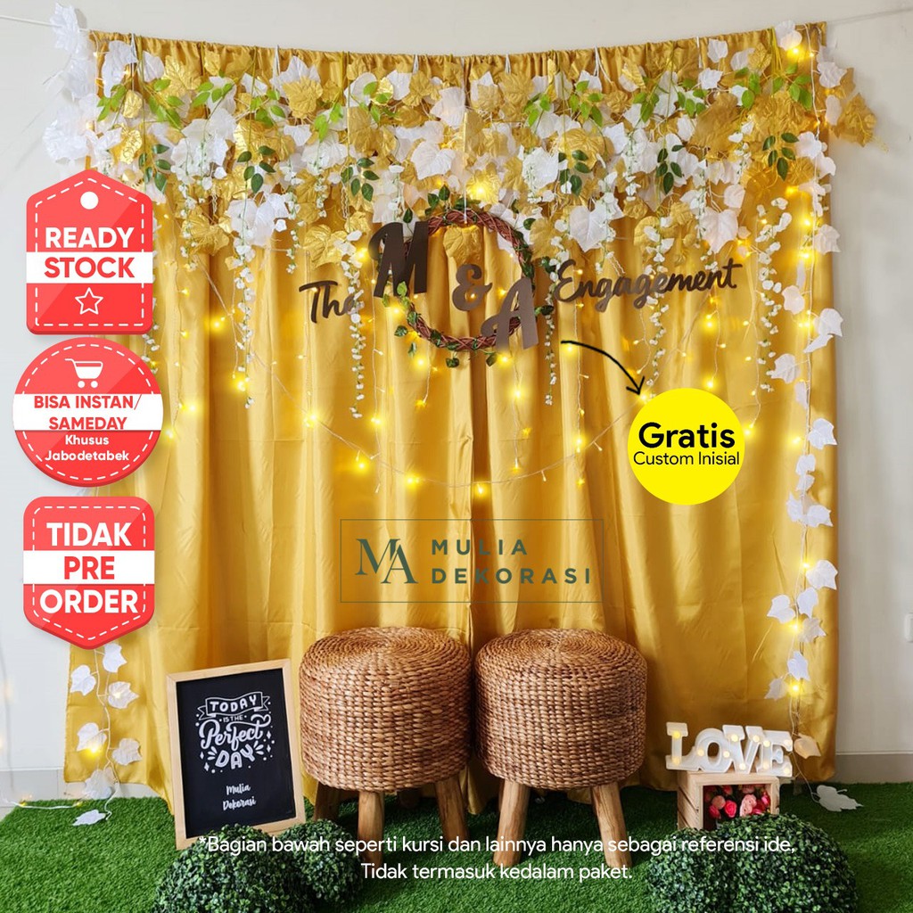 Dekorasi Backdrop Lamaran Nikahan Aqiqah Background Bekdrop Paket Mulia U