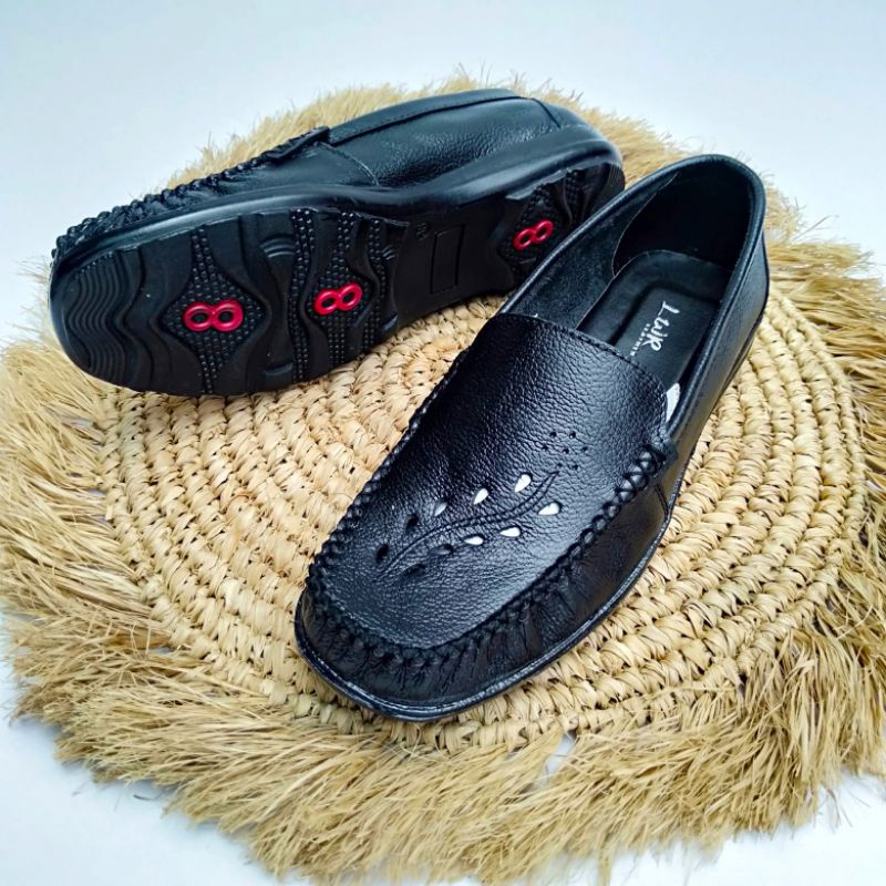 KASUT WANITA | SLIP ON KULIT |SEPATU ASLI KULIT KULIT SAPI | MOCCASIN KULIT