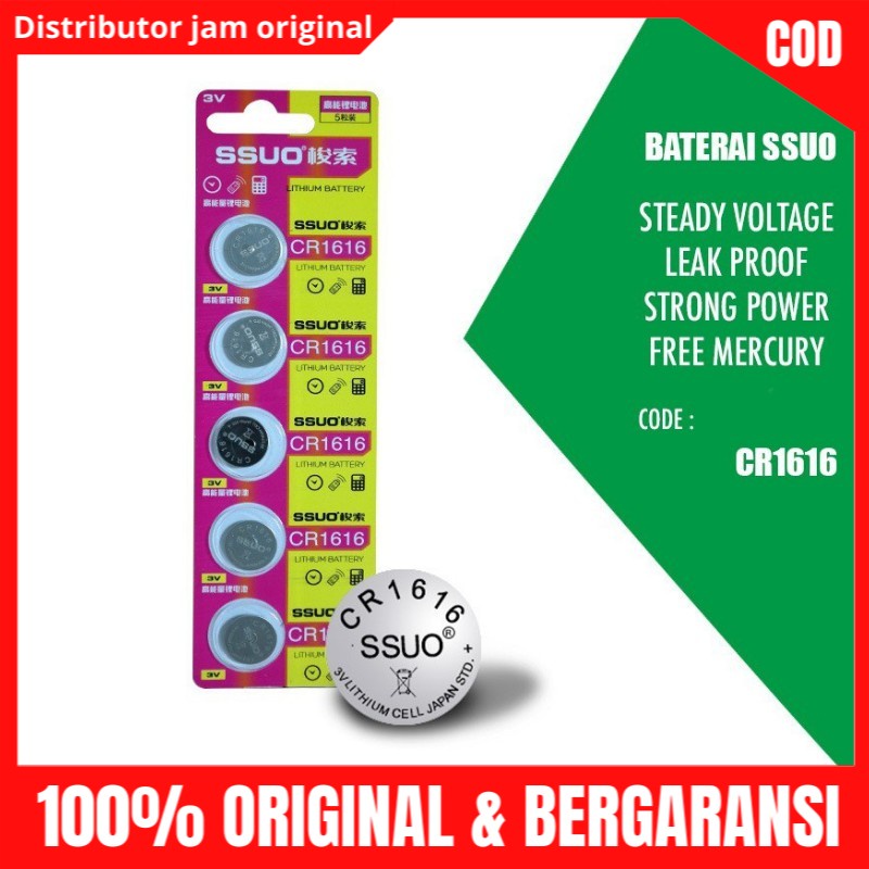 Baterai Jam Tangan Original Tahan Lama Tipe Ssuo Cr1616