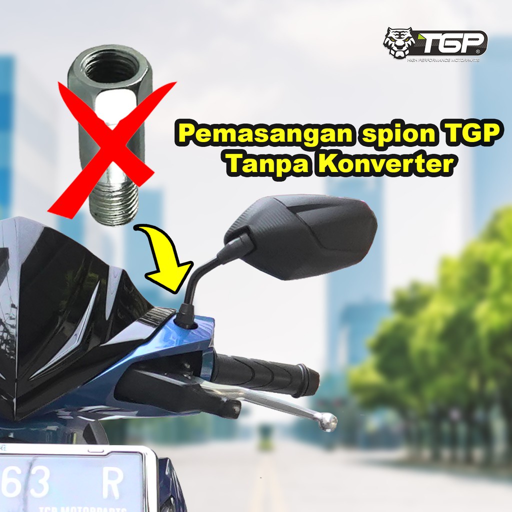 TGP Spion Delta Honda Beat - Vario - Bisa Untuk Semua Motor Honda - Motif Carbon Permanen - Kaca Cembung