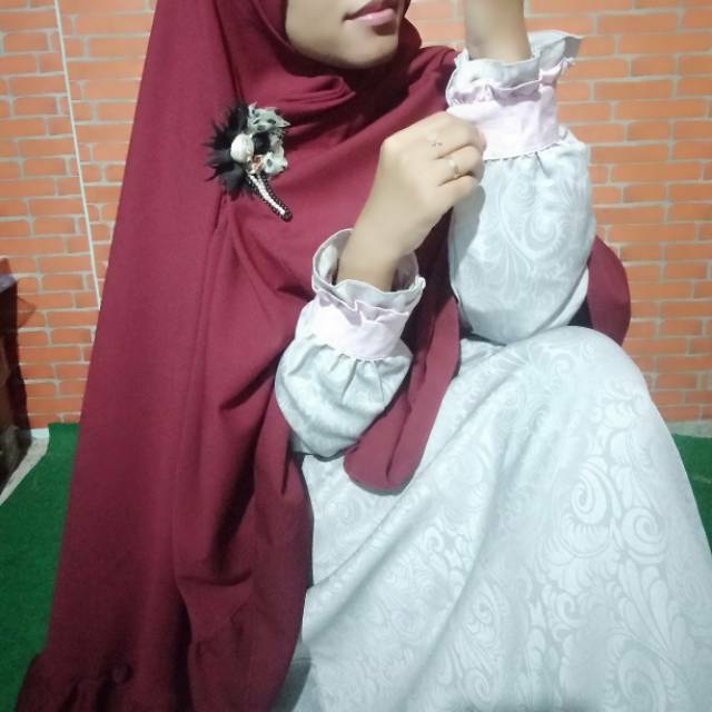 Gamis Fursan embos ready abu muda