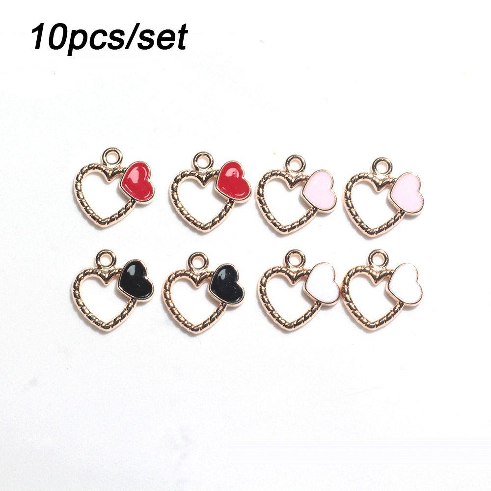 R-flower 10pcs/set Liontin Handmade Enamel Anting Logam