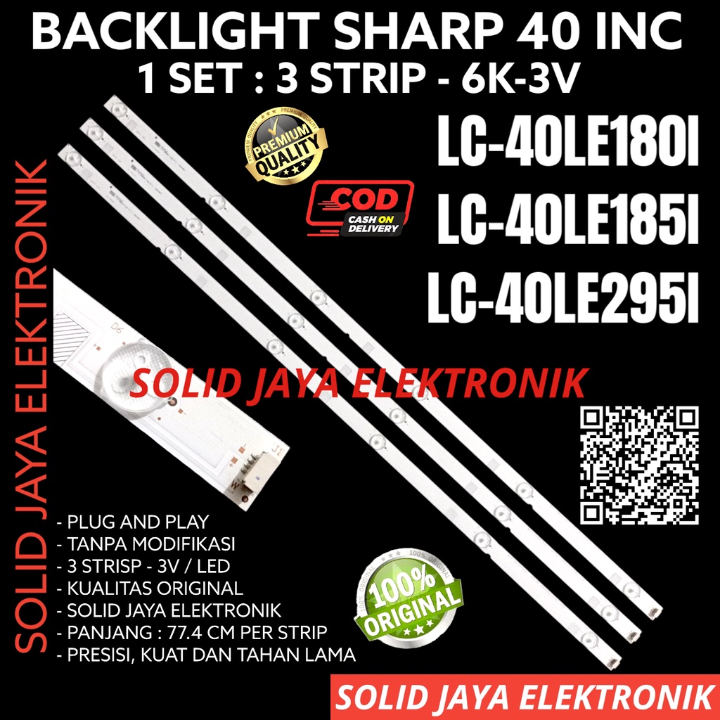 BACKLIGT TV LED SHARP 40 INC LC 40LE180 40LE185 40LE295 I 1 LAMPU BL 6K 3V 40LE 40LE180I 40LE185I 40LE295I LC-40LE180I LC-40LE185I LC-40LE295I LC40LE180I LC40LE185I LC40LE295I LC40LE180 LC40LE185 LC40LE295 40LE1801 40LE1851 40LE2951