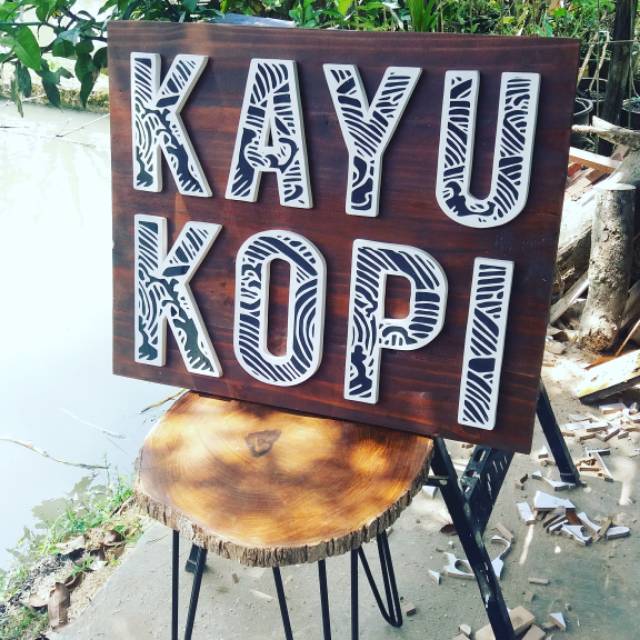 Papan nama reklame billboard wooden signage plang kayu Papan nama reklame billboard wooden signage plang kayu
