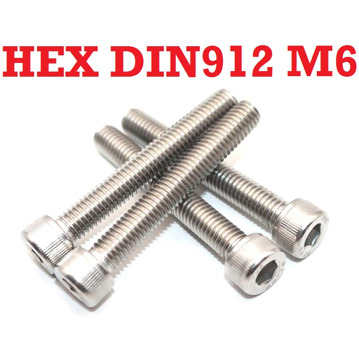 [HAEBOT] Baut L Hexagon DIN912 M6 6mm Pengencang Stainless Steel SS Hex 20mm